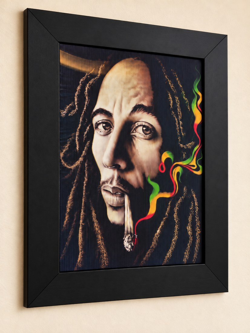 Original framed artwork photograph: Bob Marley — Portrait